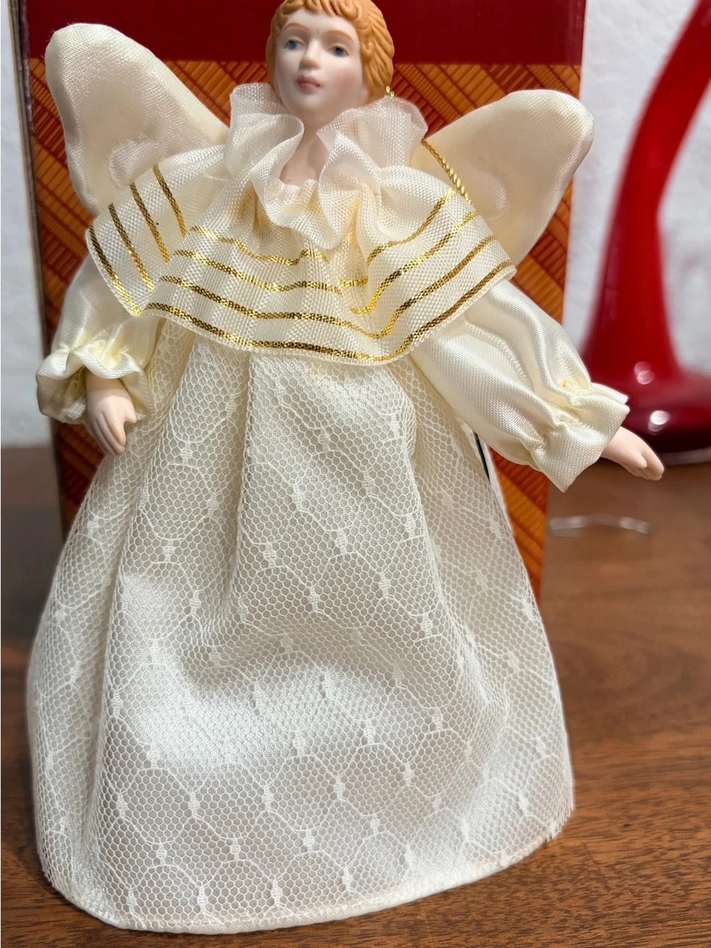Vintage Avon Ivory and Gold Angel Christmas ornament